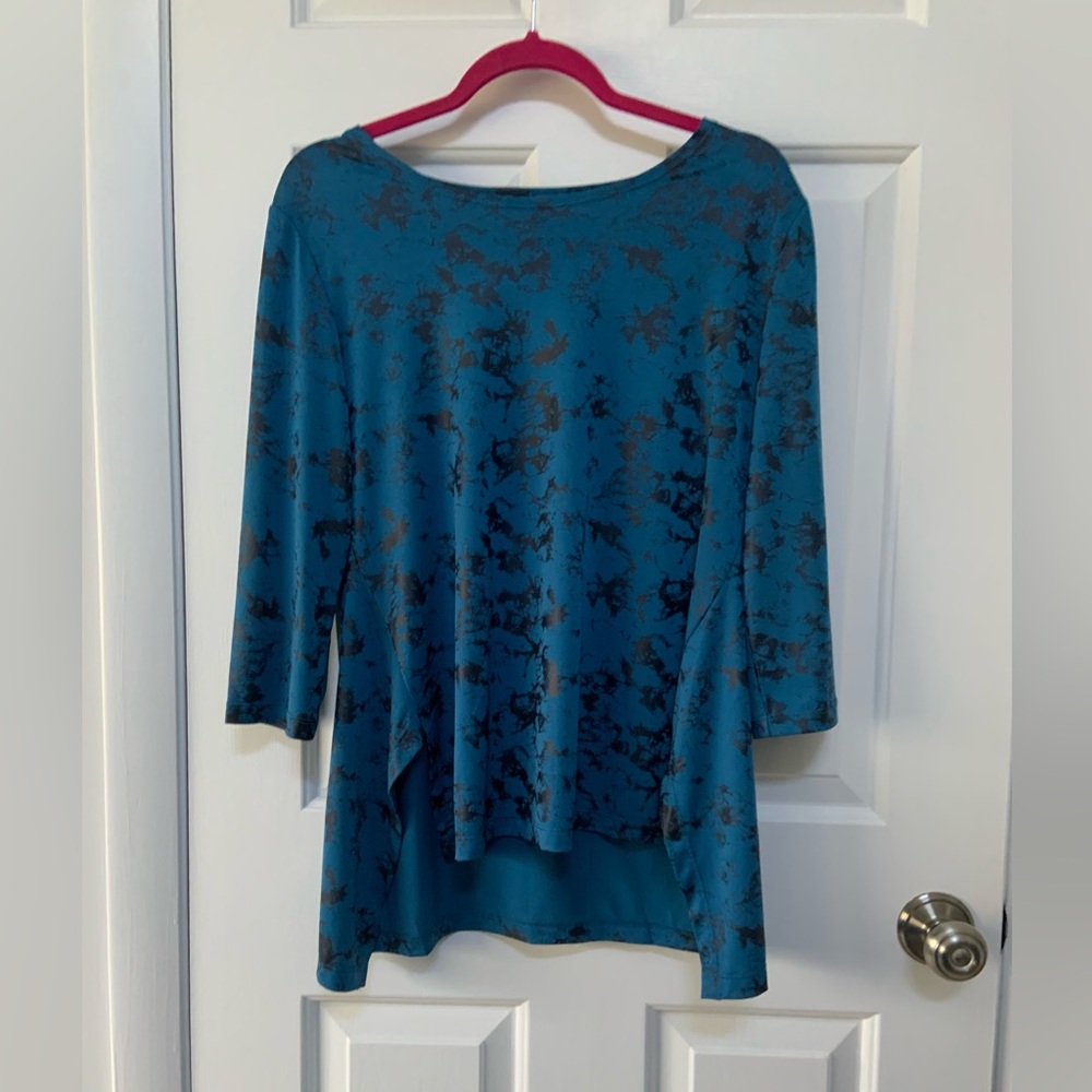 CLARA SUNWOO Blue Patterned Long Sleeve Top